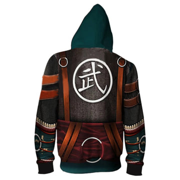 Mortal Kombat Kung Lao Sudadera Estampada con Cremallera para Adultos Unisex